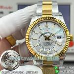 PPM Swiss Clone Gain Weight Rolex Sky-Dweller Two-Tone Gold Silver Dial Oyster Watch 